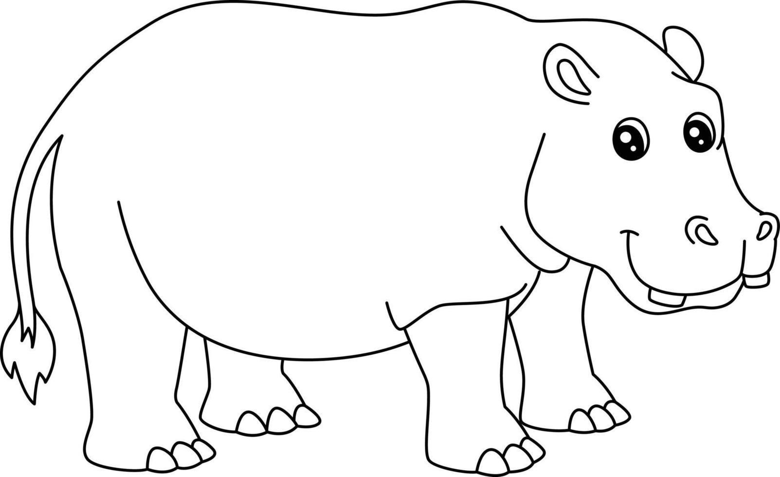 Hippopotamus Coloring Page Isolated for Kids vector