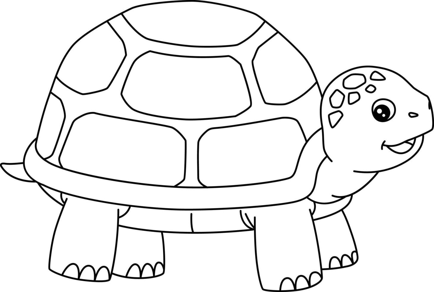 Turtle Coloring Page Isolated for Kids vector