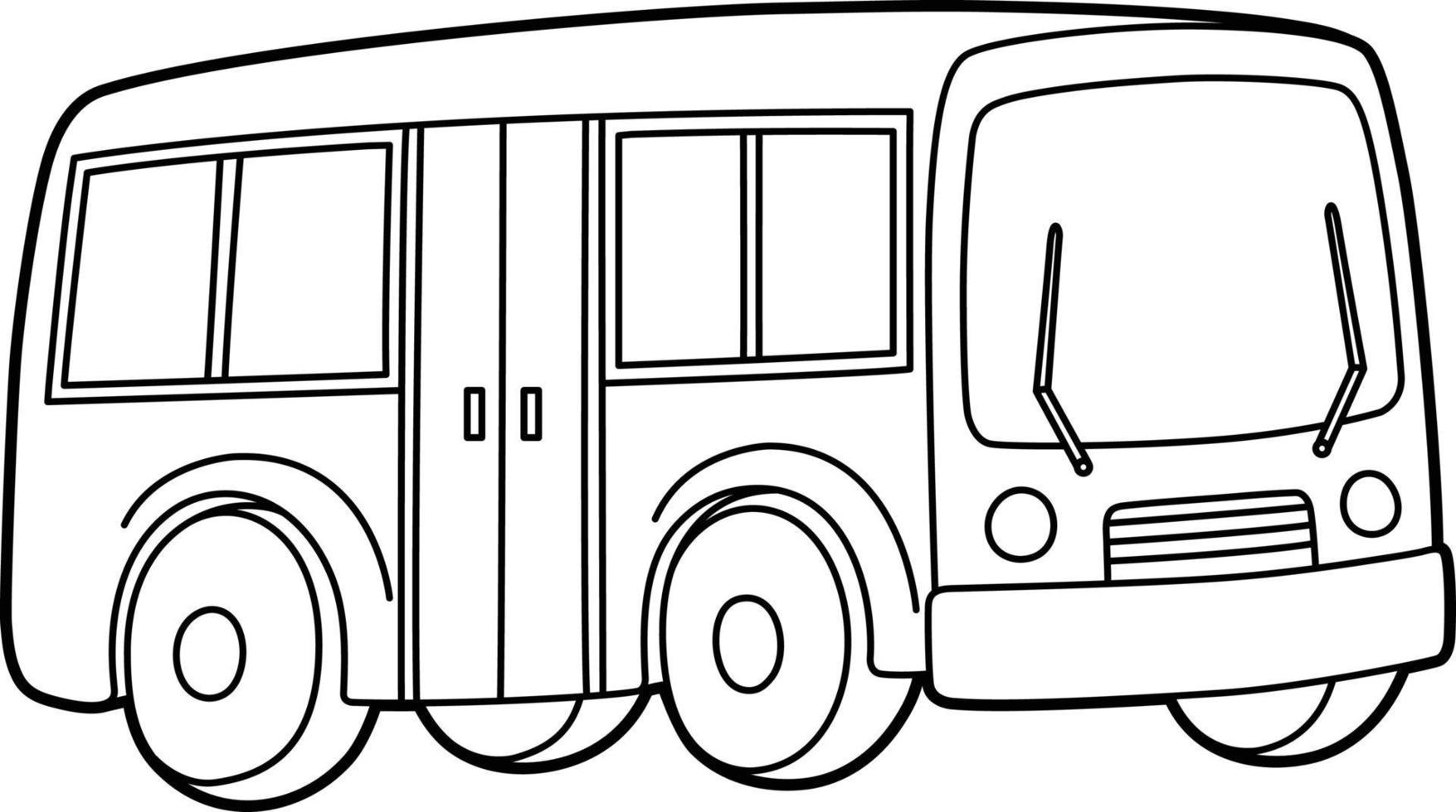 Bus Coloring Page Isolated for Kids vector