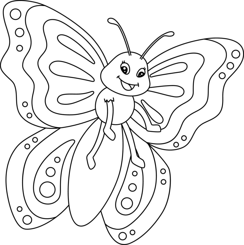 mariposa para colorear página aislada para niños vector