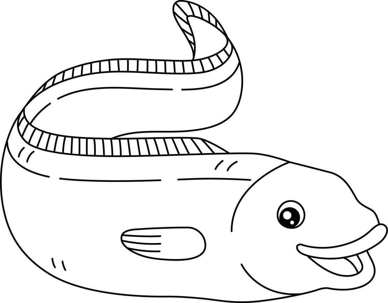 Eel Coloring Page Isolated for Kids vector