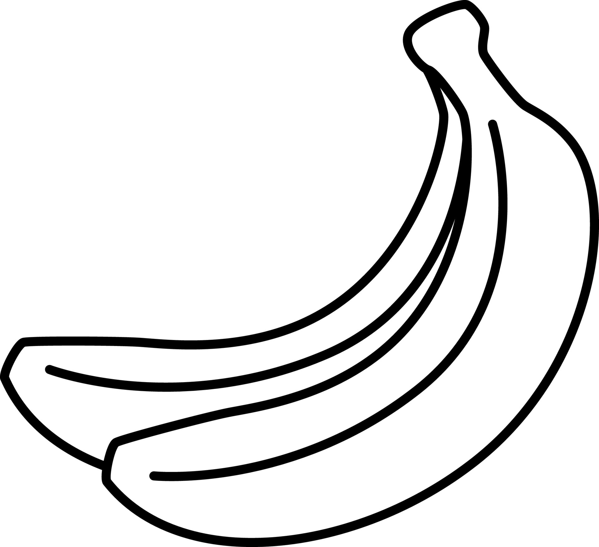Banana Coloring Page for Kids 20 Vector Art at Vecteezy
