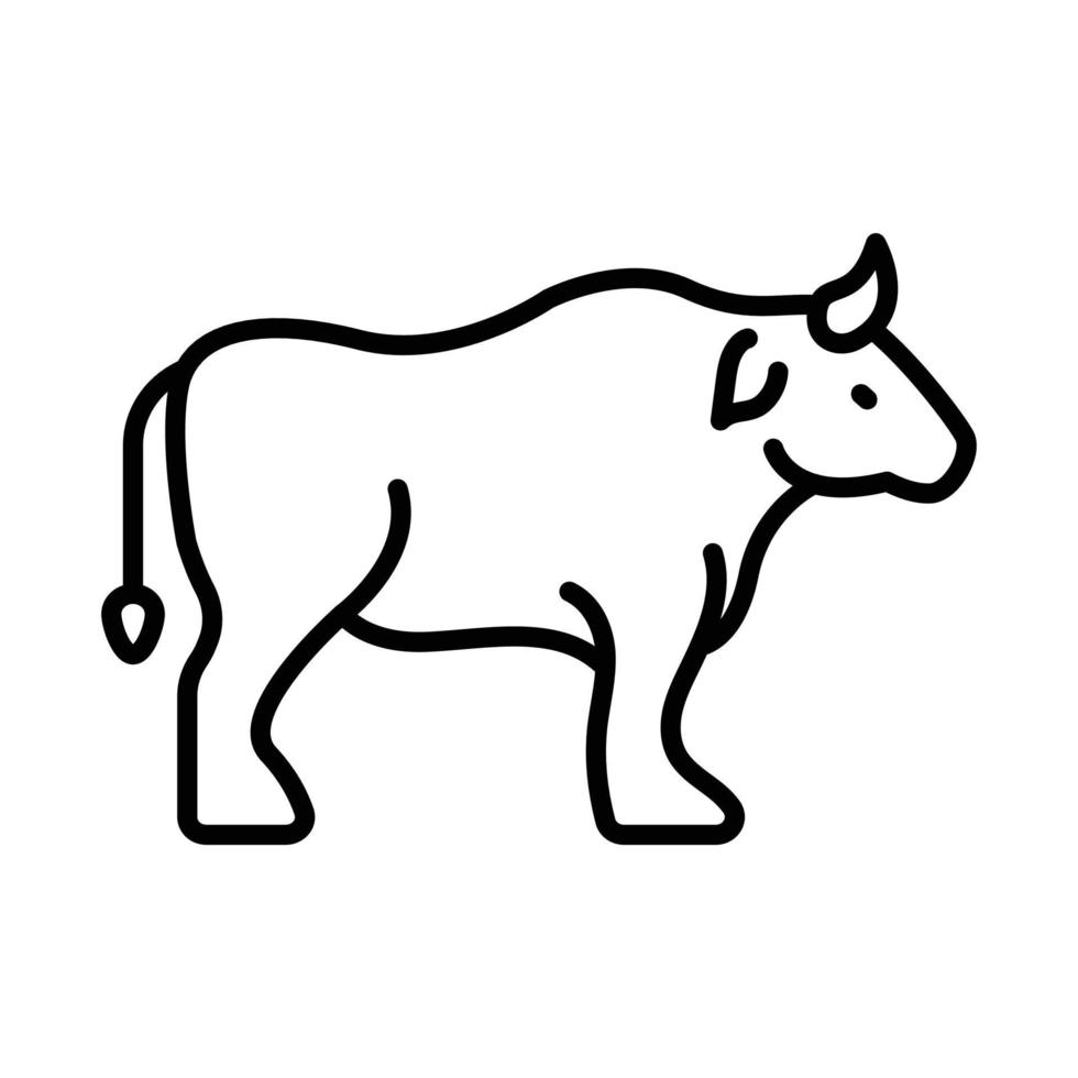 icono de contorno de buey vector animal