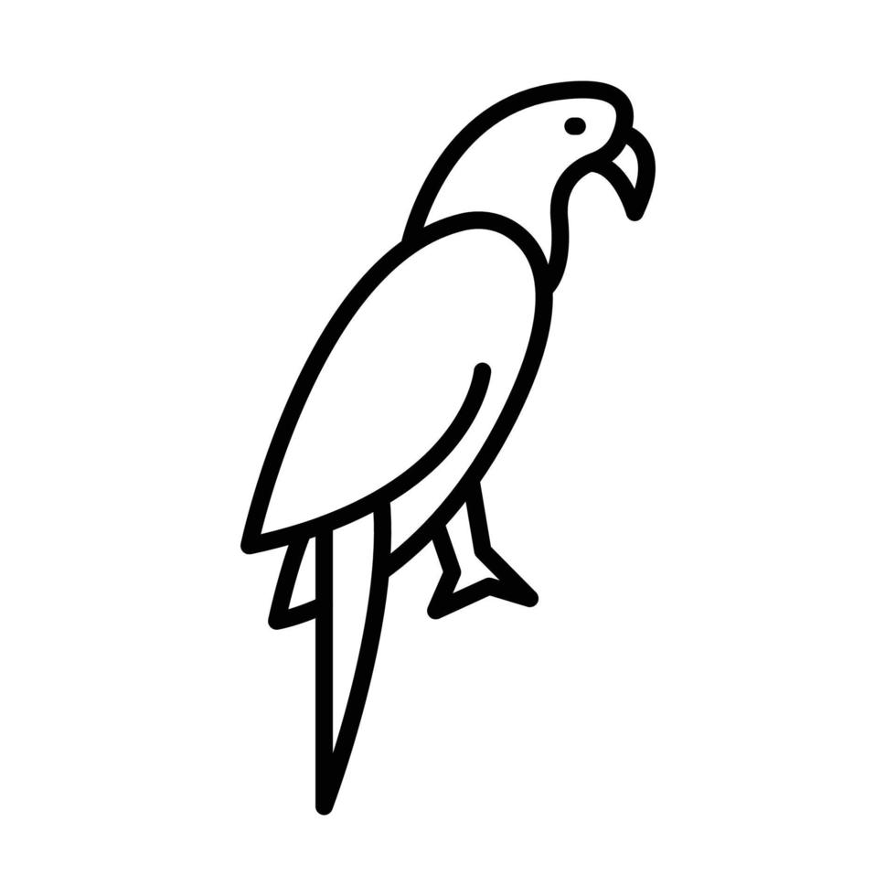 Parrot Outline Icon Animal Vector