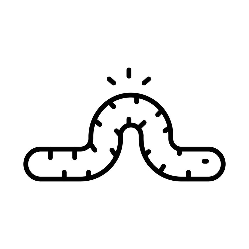 Worm Outline Icon Animal Vector