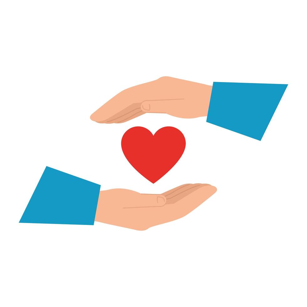 hands with love symbol, hand holding heart shape vector