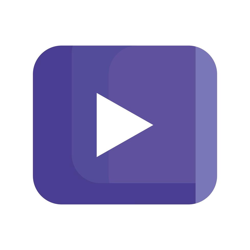 square button with play sign on white background vector