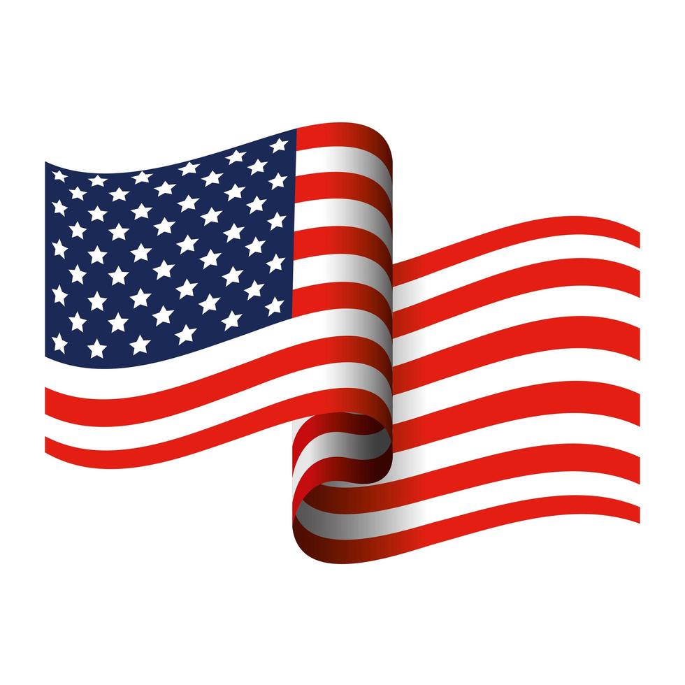 united state of america flag on white background vector