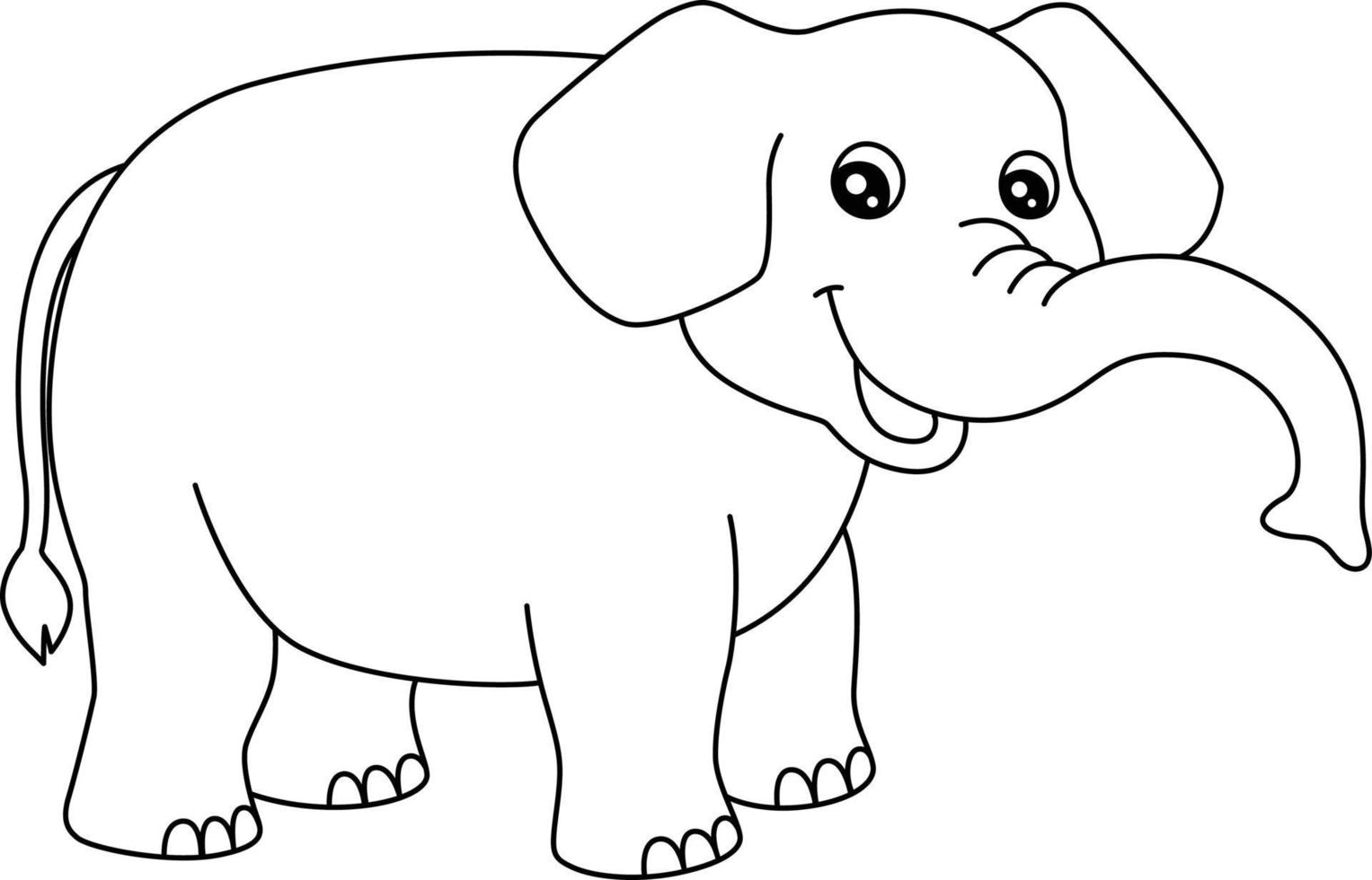 Elephant Coloring Page Isolated for Kids vector