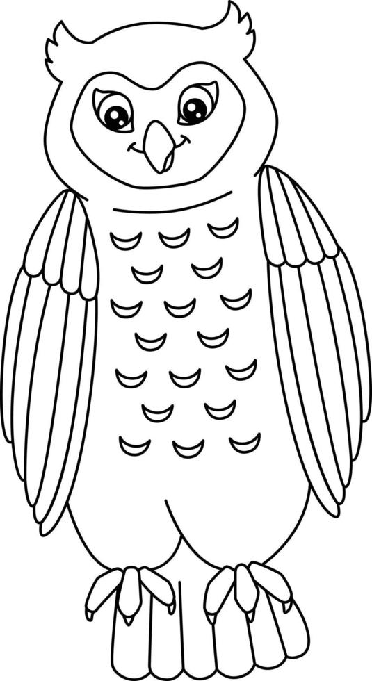 Owl Coloring Page Isolated for Kids vector