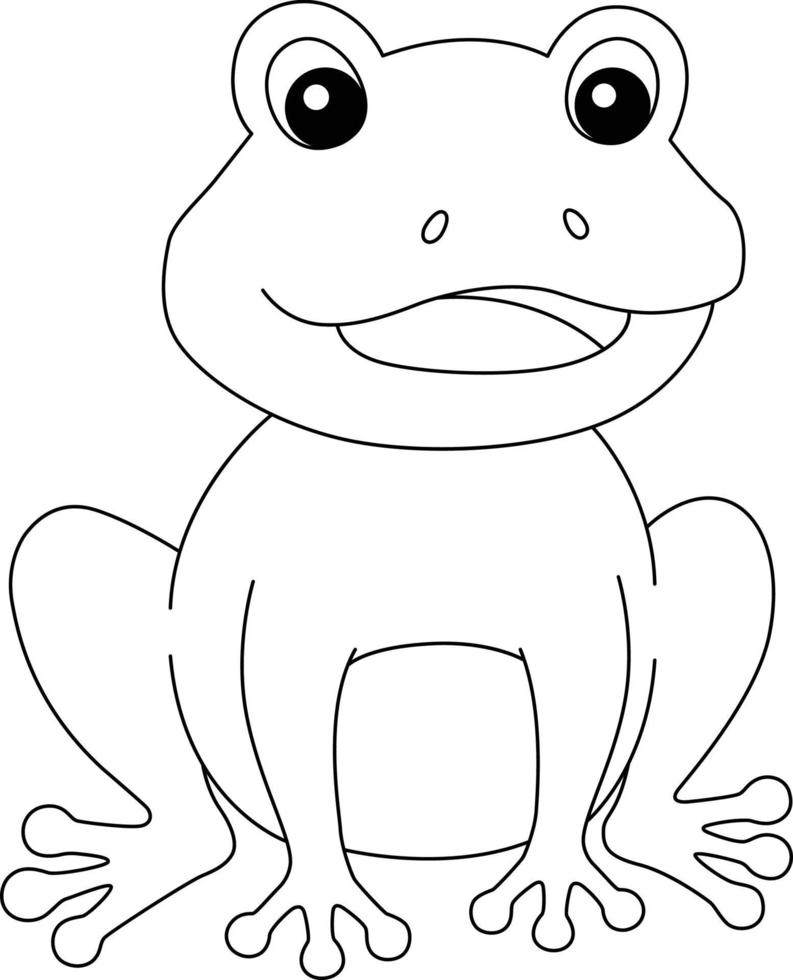 Frog Coloring Page Isolated for Kids vector