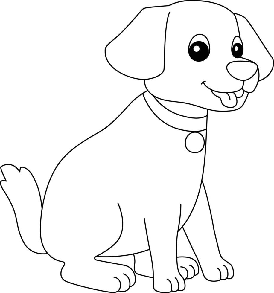 perro para colorear página aislada para niños vector