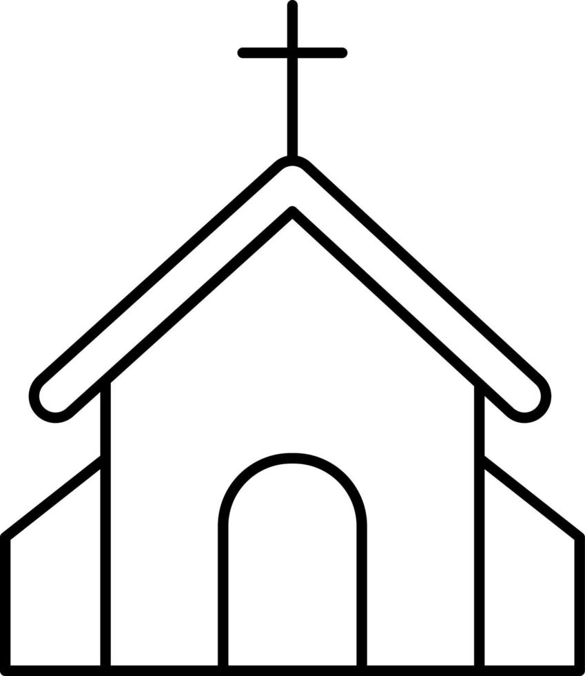 Church Christian Outline Icon Vector