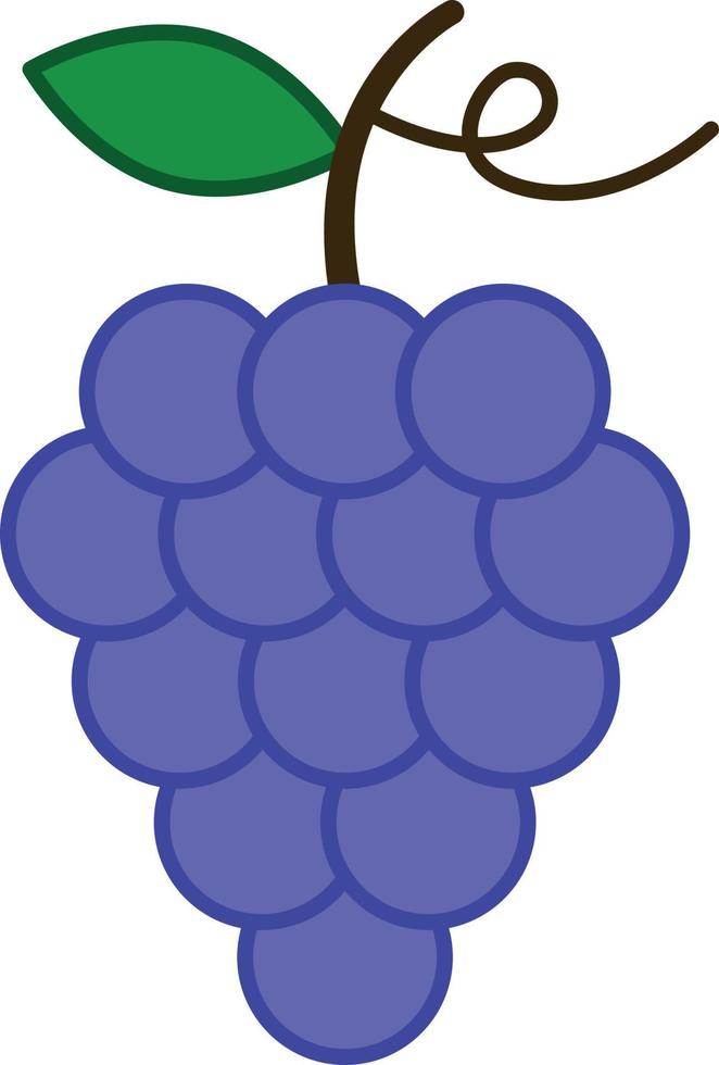 Grape Filled Outline Icon Fruit Vector