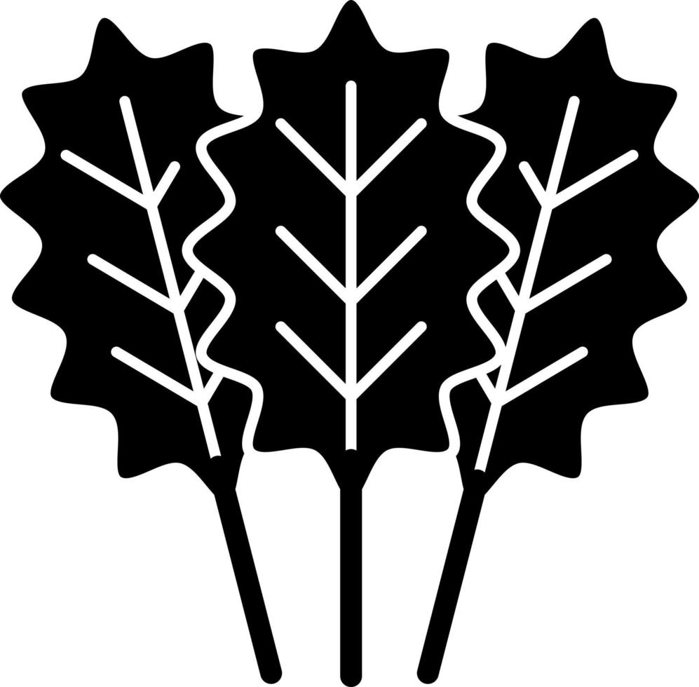 icono de glifo de col rizada vector vegetal