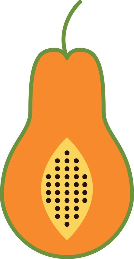 Papaya Filled Outline Icon Fruit Vector