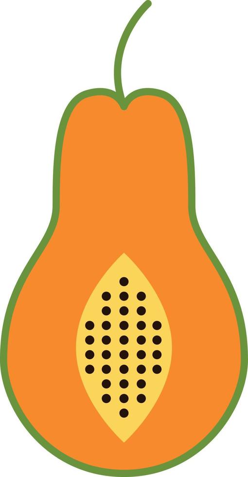 vector de fruta de icono de contorno lleno de papaya