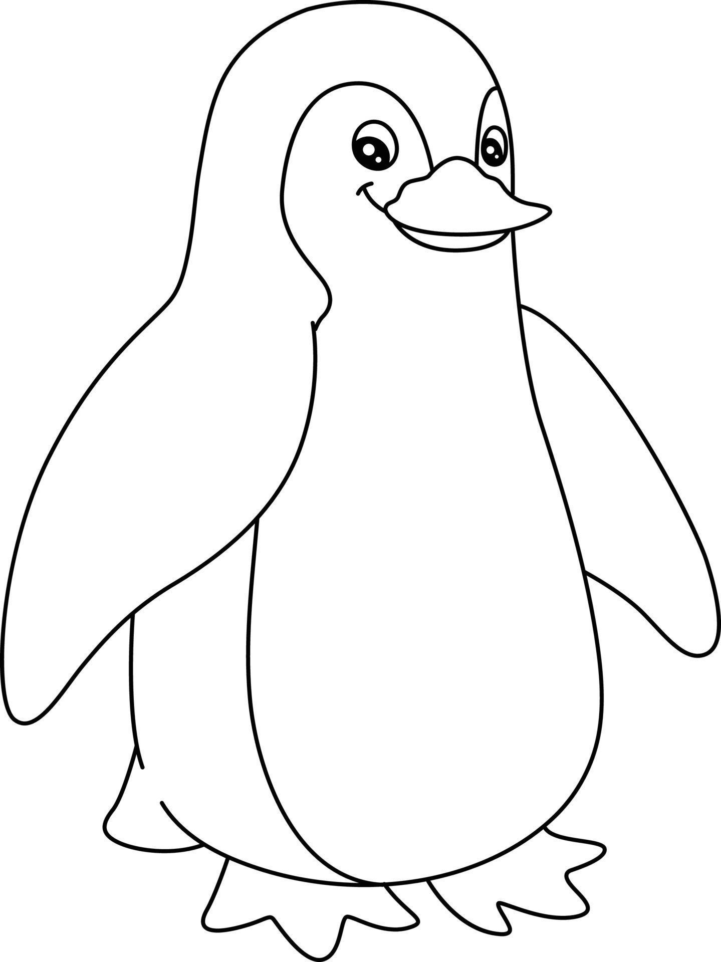 Penguin Coloring Page Isolated for Kids 20 Vector Art at Vecteezy