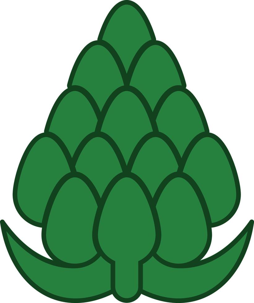 Artichoke Filled Outline Icon Vegetable Vector