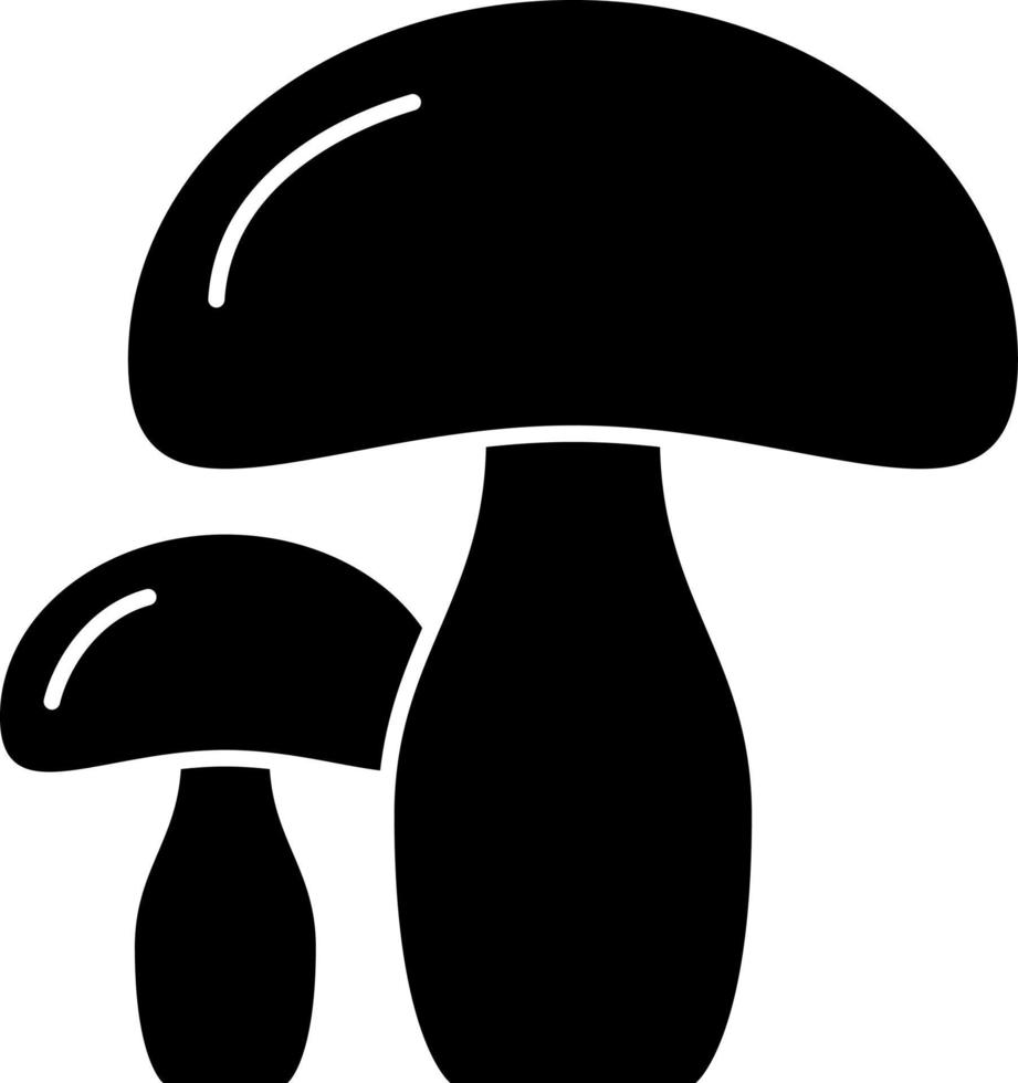 Mushroom Glyph Icon Fruit Vector