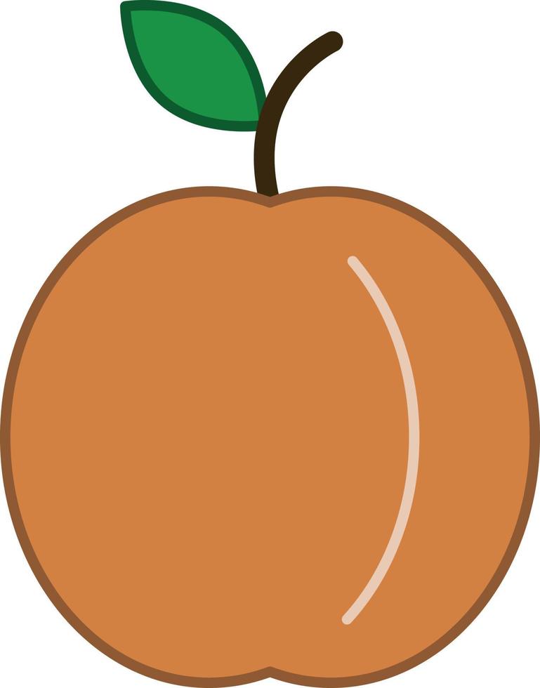 Nectarine Filled Outline Icon Fruit Vector
