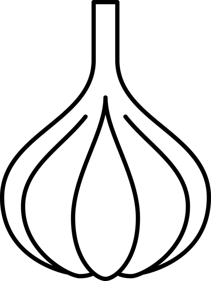 Garlic Outline Icon Vegetable Vector