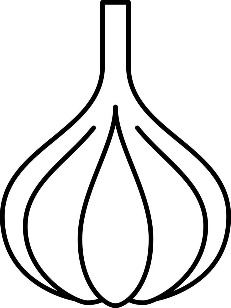 Garlic Outline Icon Vegetable Vector