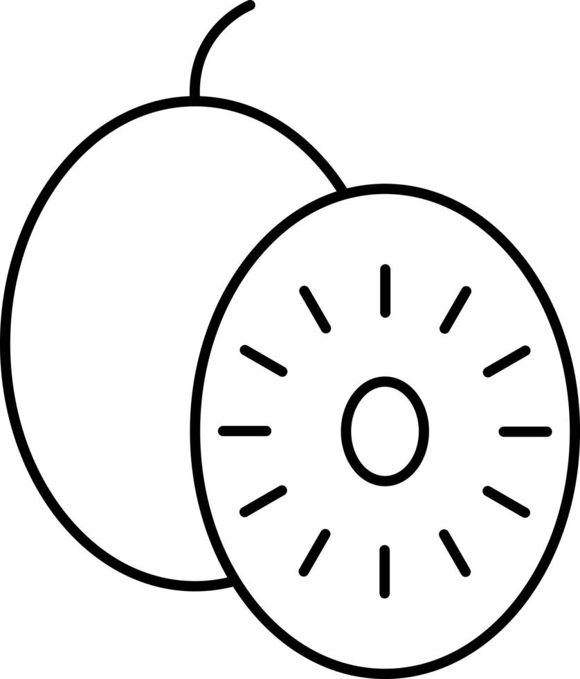 vector de fruta de icono de contorno de kiwi