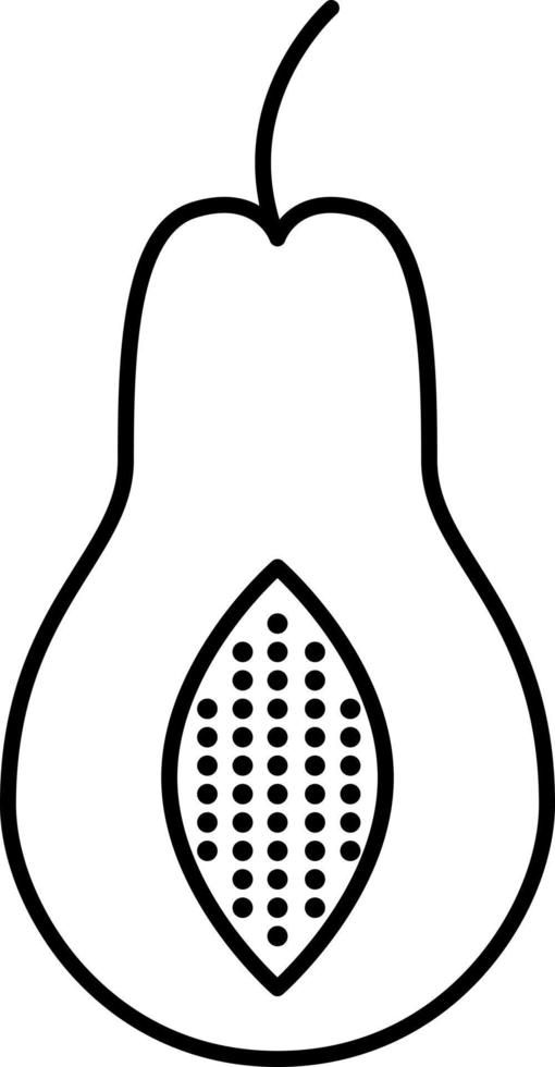 Papaya Outline Icon Fruit Vector
