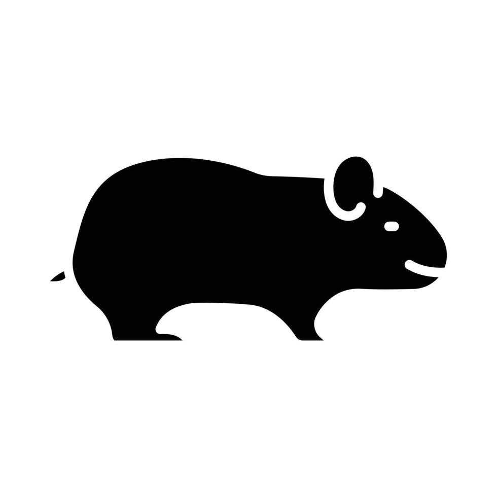 Guinea Pig Glyph Icon Animal Vector