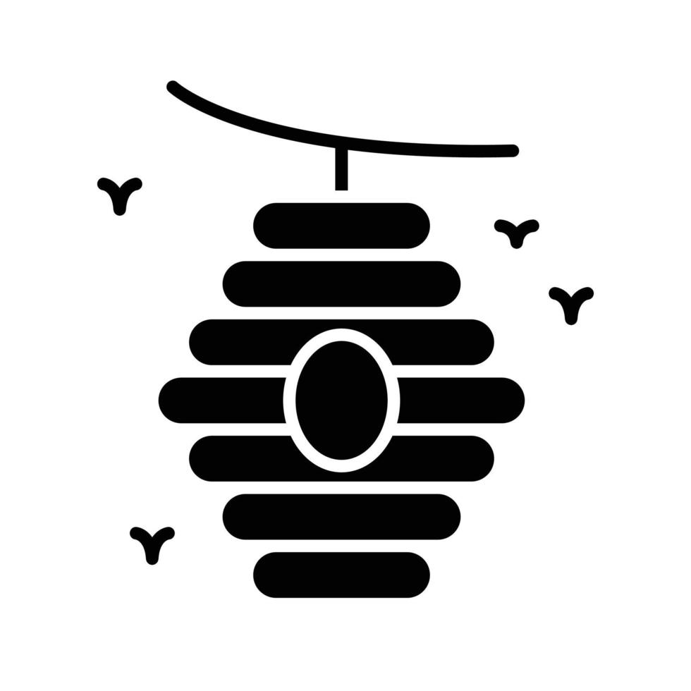 Beehive Glyph Icon Animal Vector