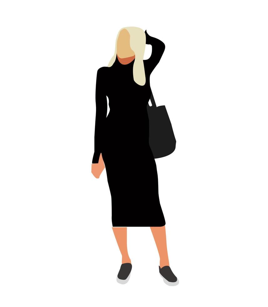 ilustración plana vector mujer estilo casual moda personaje cuerpo delgado figura persona femenina