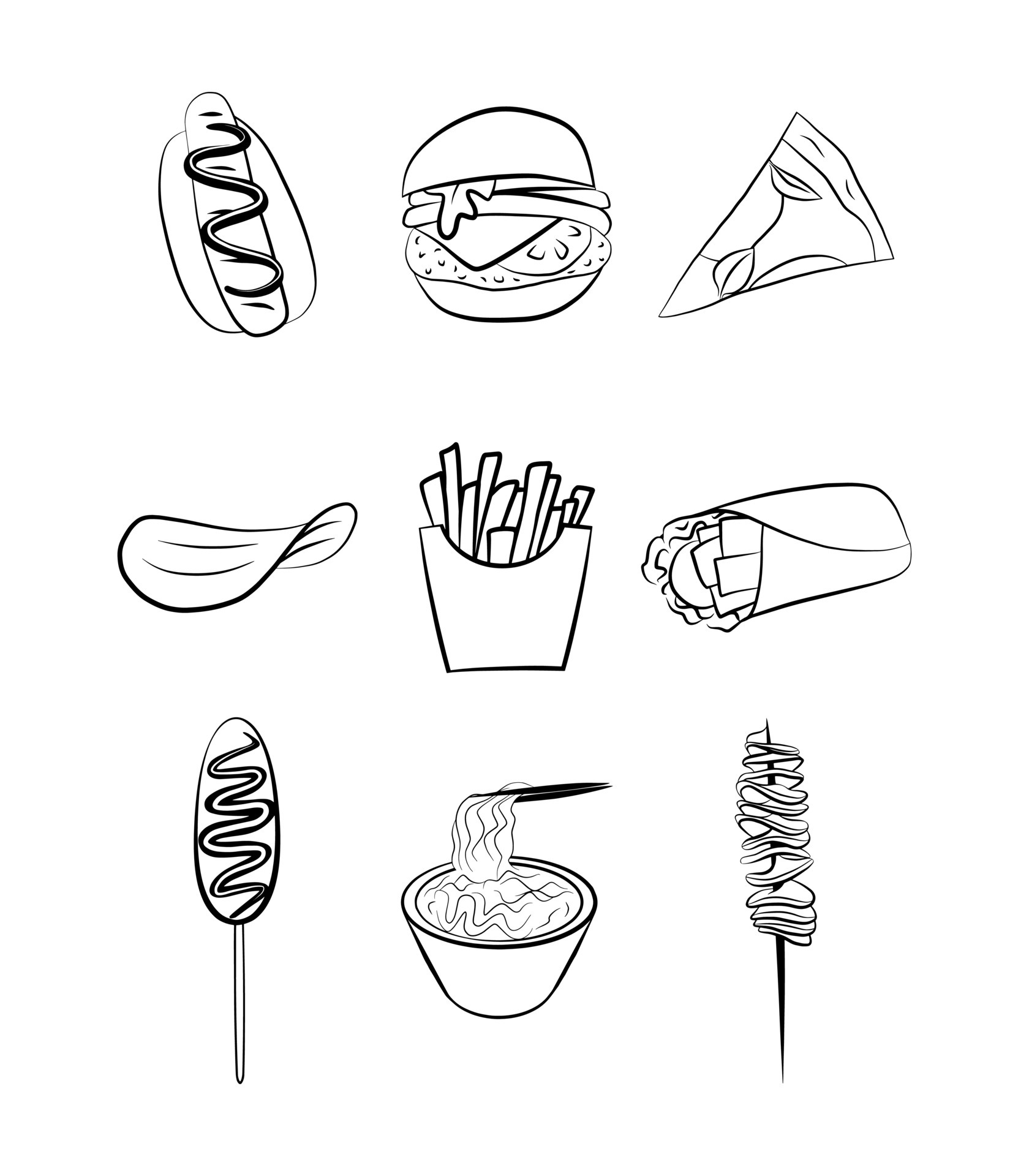 Shawarma Sketch Vector Images (over 300)