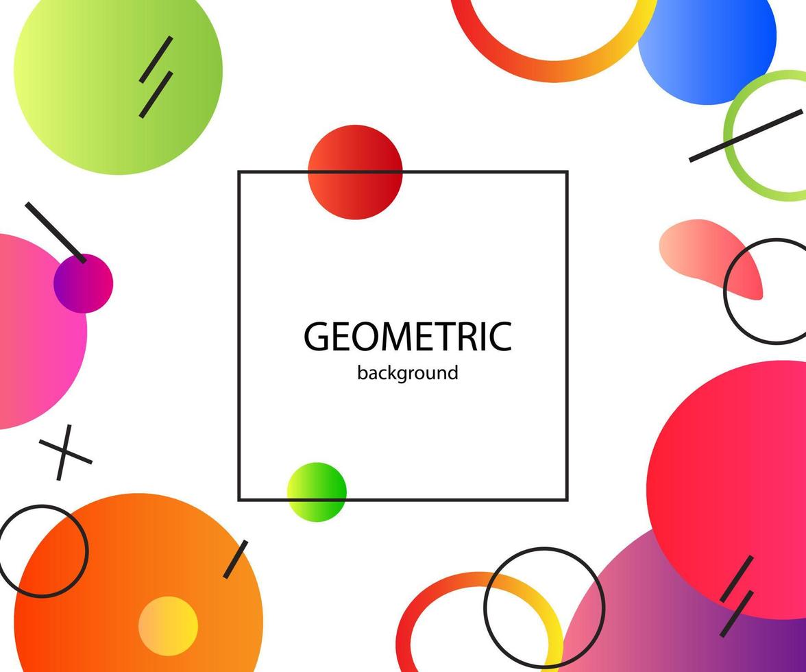 Abstract geometric background circles shape gradient colorful modern futuristic template illustration vector