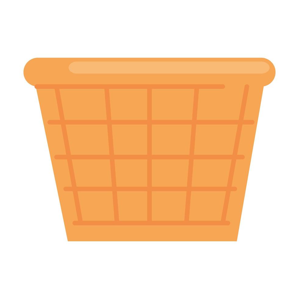 wicker basket empty, on white background vector