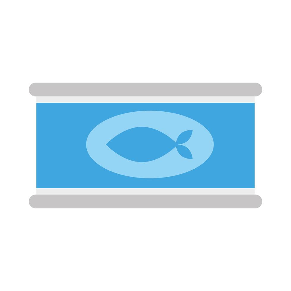 can of tuna on white background vector