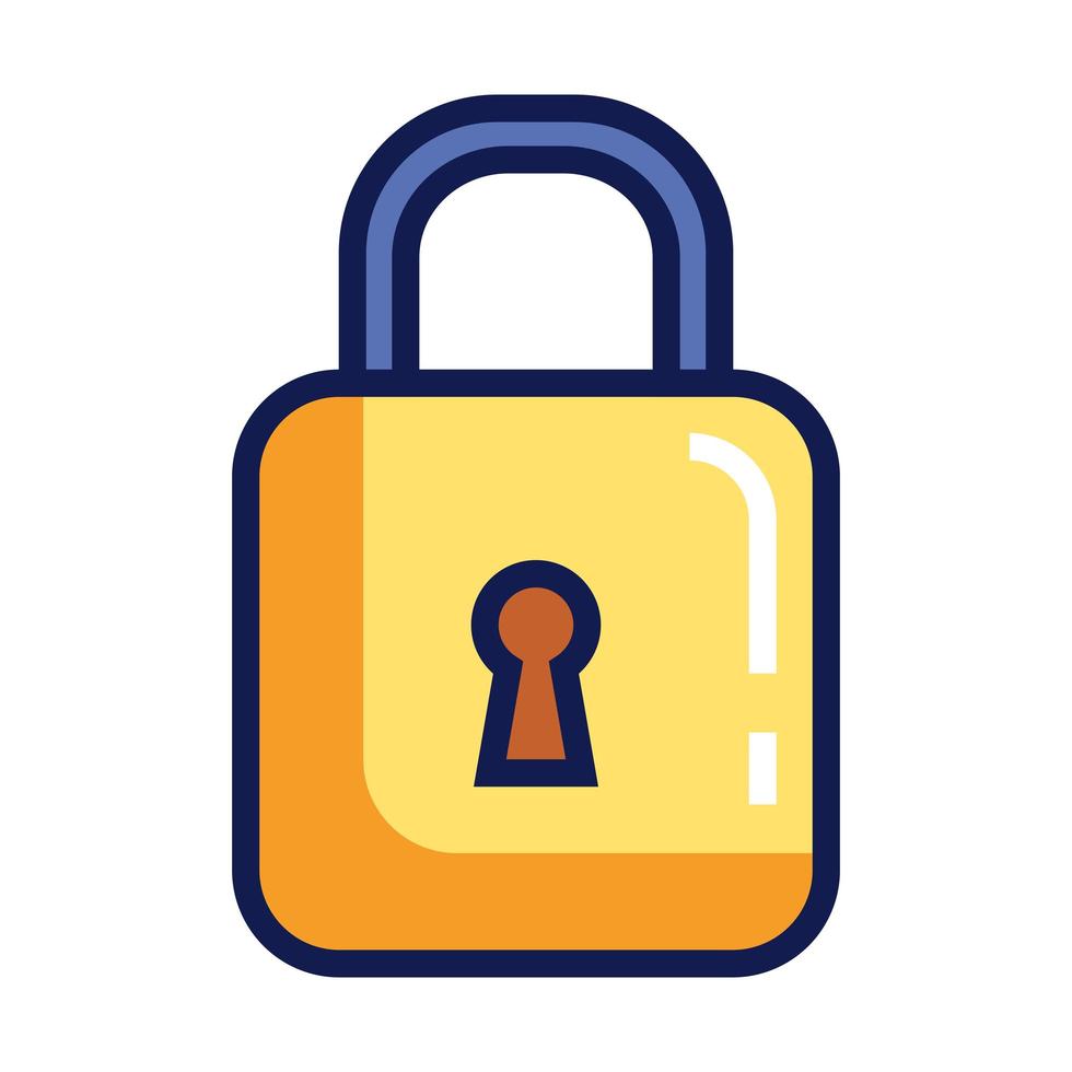 locker icon, padlock symbol, safety and security protection on white background vector