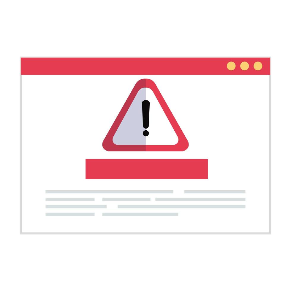 attention warning alert sign with exclamation mark concept, warning popup in browser vector