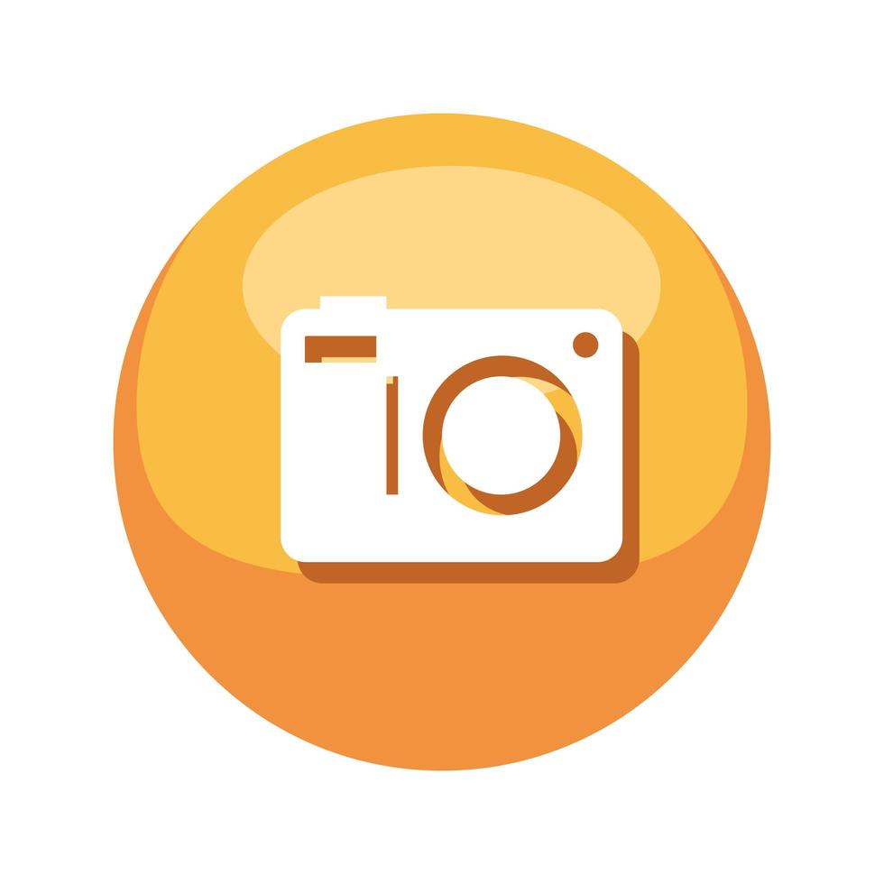 camera icon, social media in frame circular vector