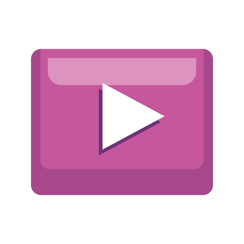 square button with play sign on white background vector