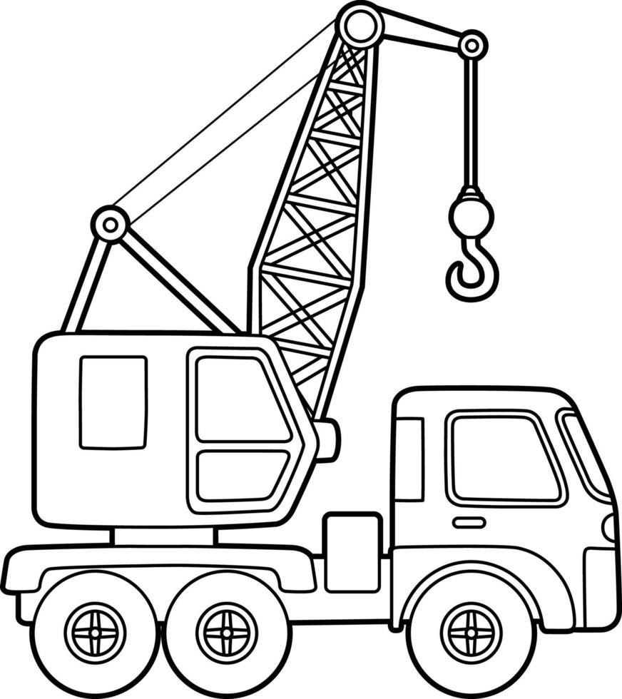 Crane Coloring Page Isolated for Kids vector