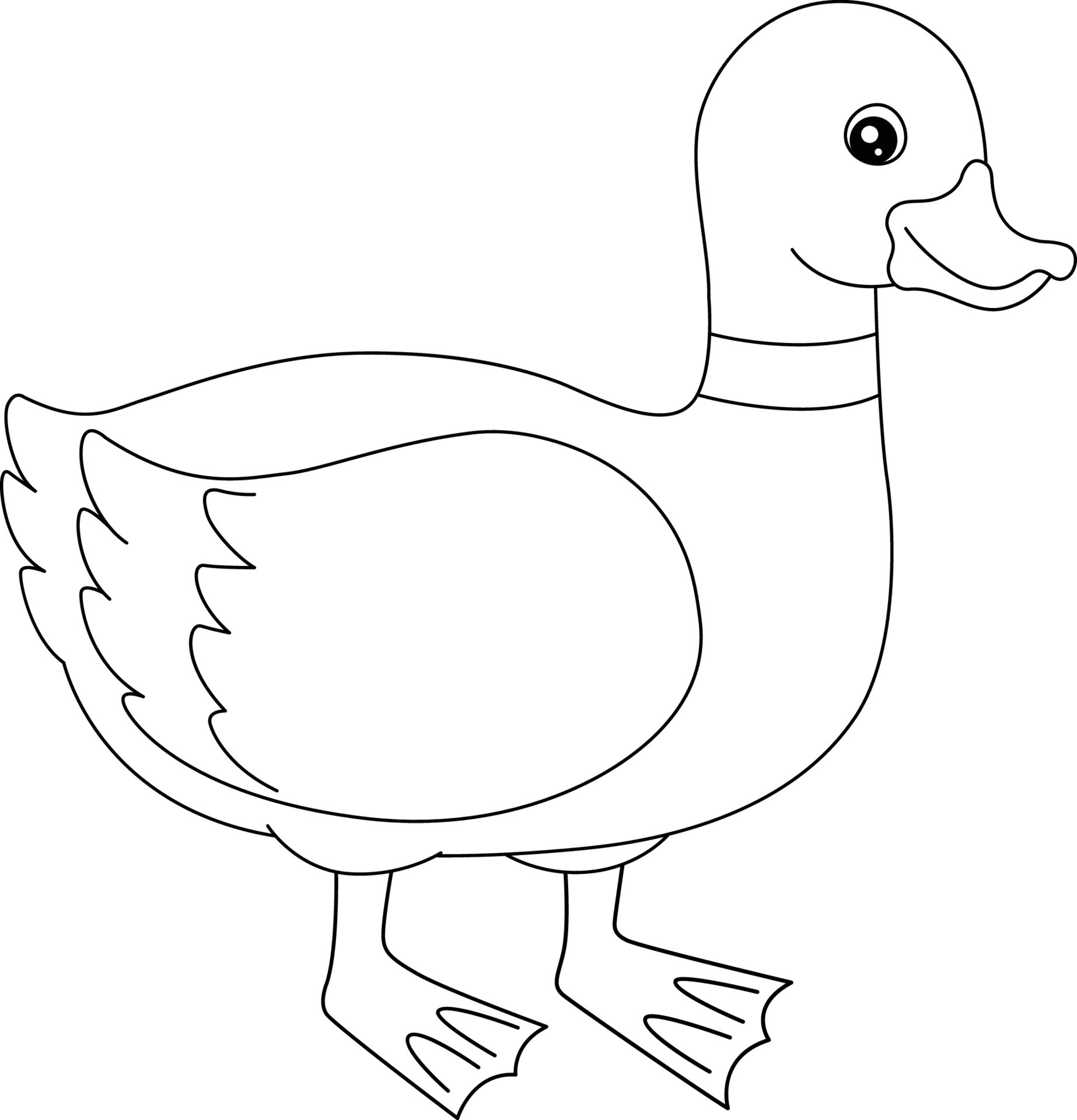 Duck Coloring Page Isolated for Kids 5162932 Vector Art at Vecteezy