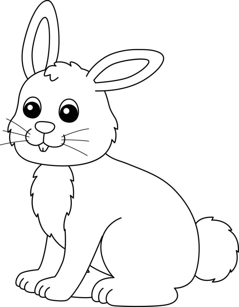 Rabbit Coloring Page Isolated for Kids vector