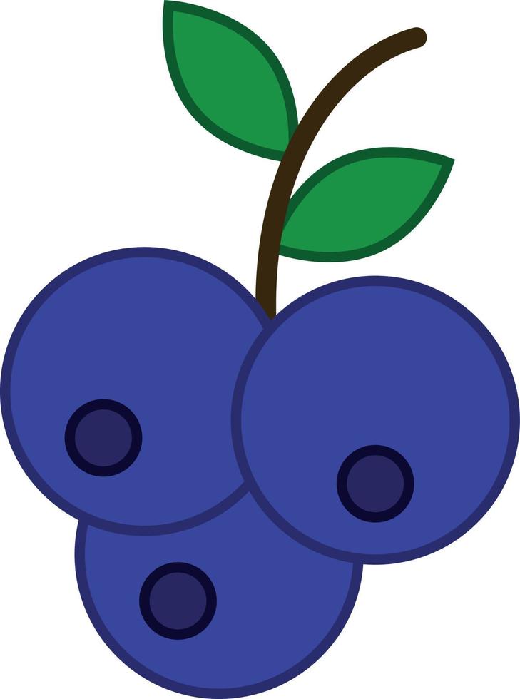 Blueberry Filled Outline Icon Fruit Vector