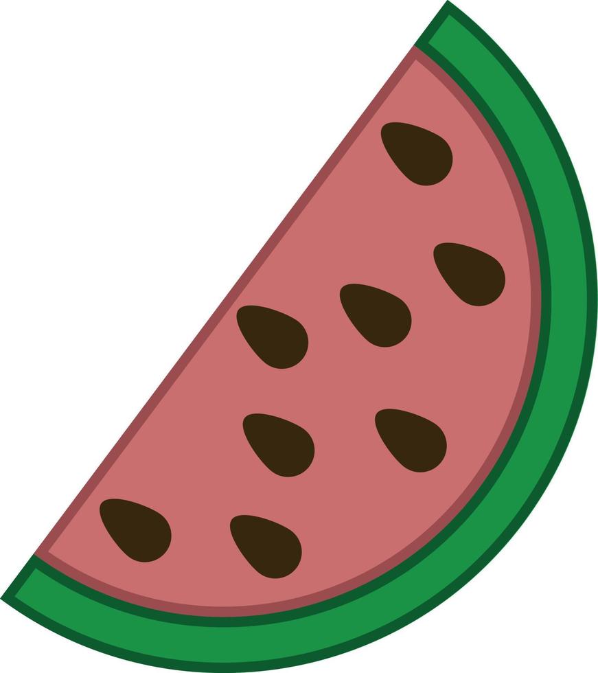 vector de fruta de icono de contorno lleno de sandía