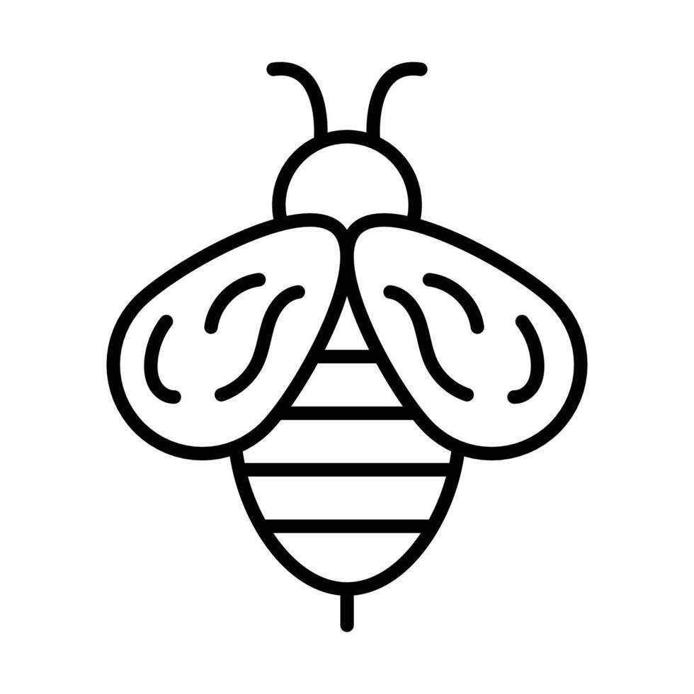 Bee Outline Icon Animal Vector