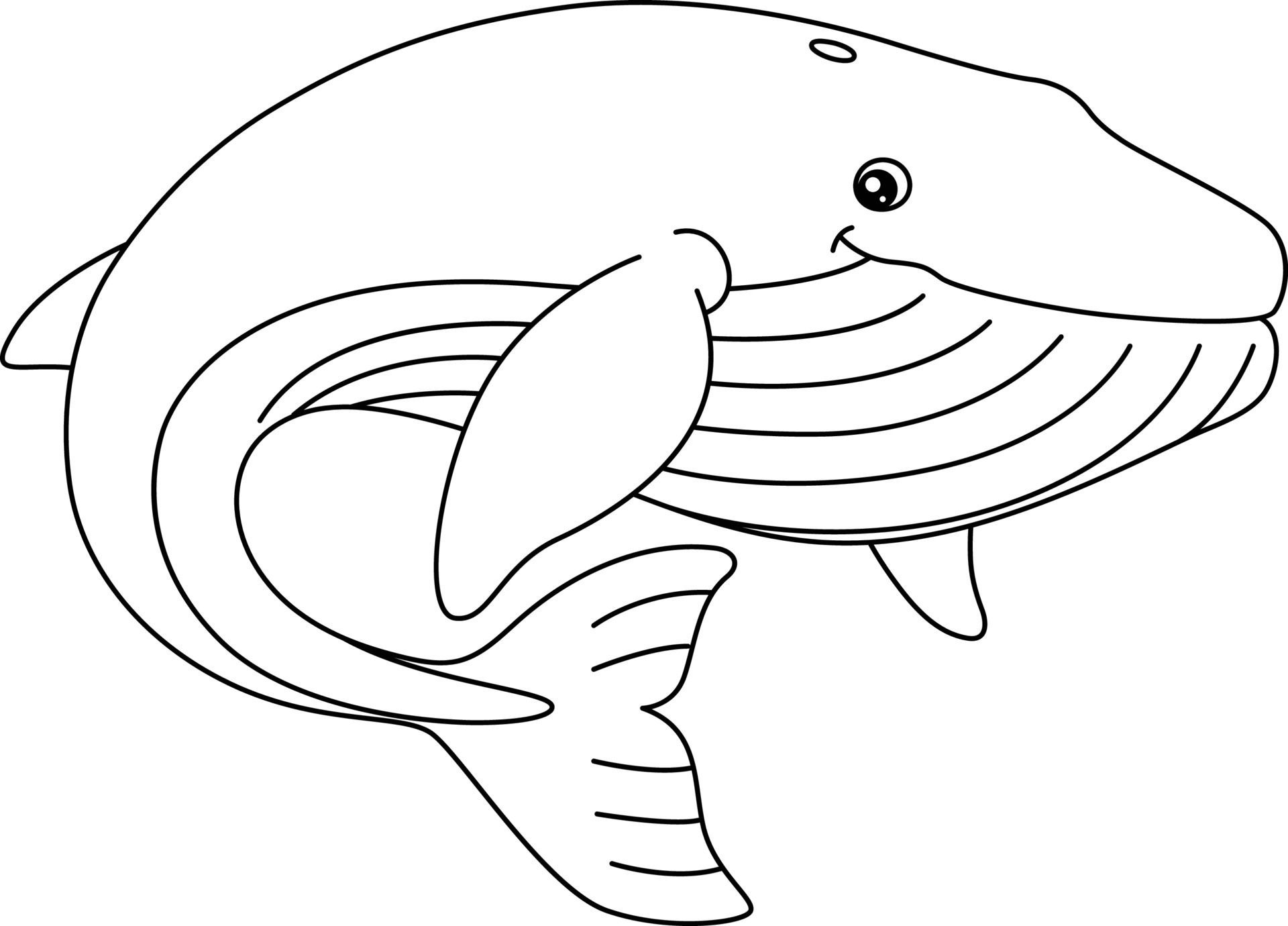 Blue Whale Coloring Page Isolated for Kids 20 Vector Art at ...