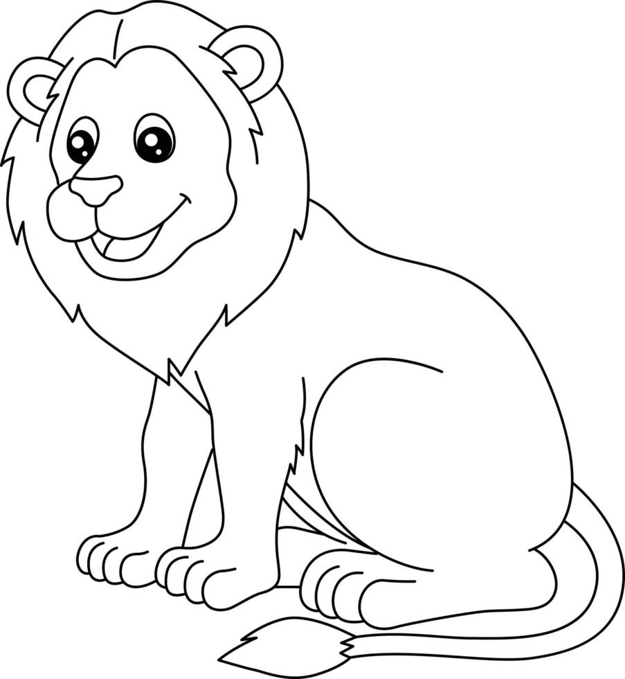 Lion Coloring Page Isolated for Kids vector