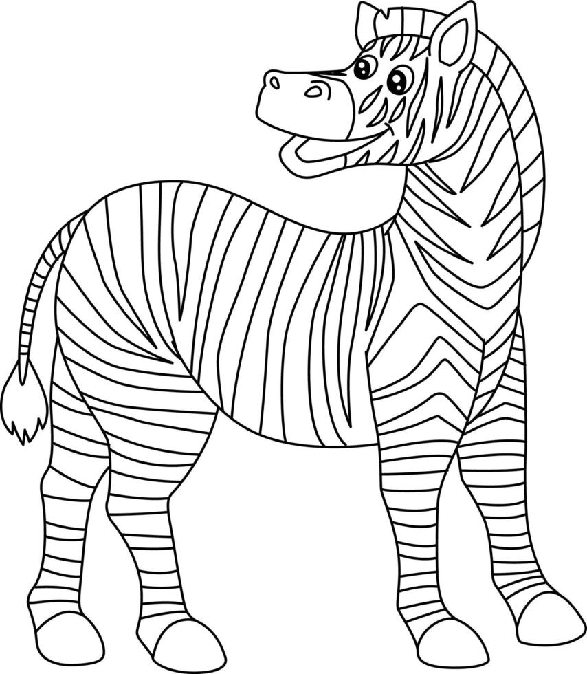 Zebra Coloring Page Isolated for Kids vector