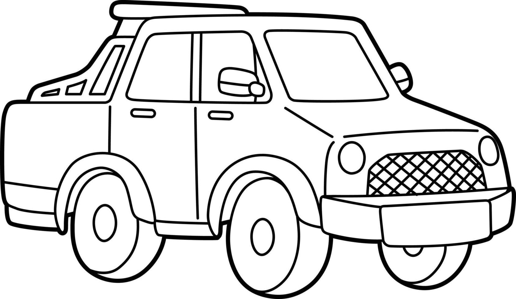 Truck Off Road Coloring Page Isolated for Kids vector